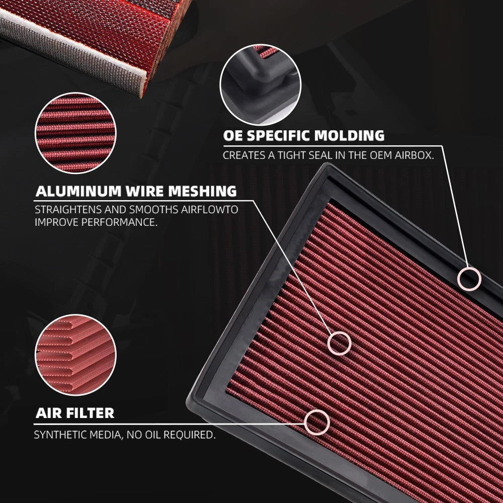 High Flow Air Filter for Dodge Durango (2016–2023)