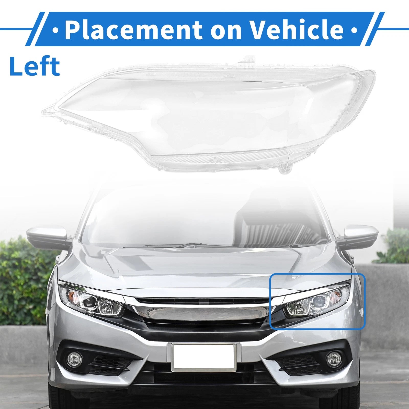 1 Pcs Headlight Lens Cover for Honda Fit (2014–2020) PC Clear