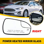 Right Passenger Side Heated Rear View Mirror Glass for Ford Fusion (2013–2020)