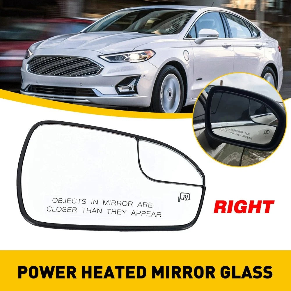 Right Passenger Side Heated Rear View Mirror Glass for Ford Fusion (2013–2020)