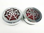 Chrome Spider Web Trim Red Turn Signal Lens Kit for Harley Davidson