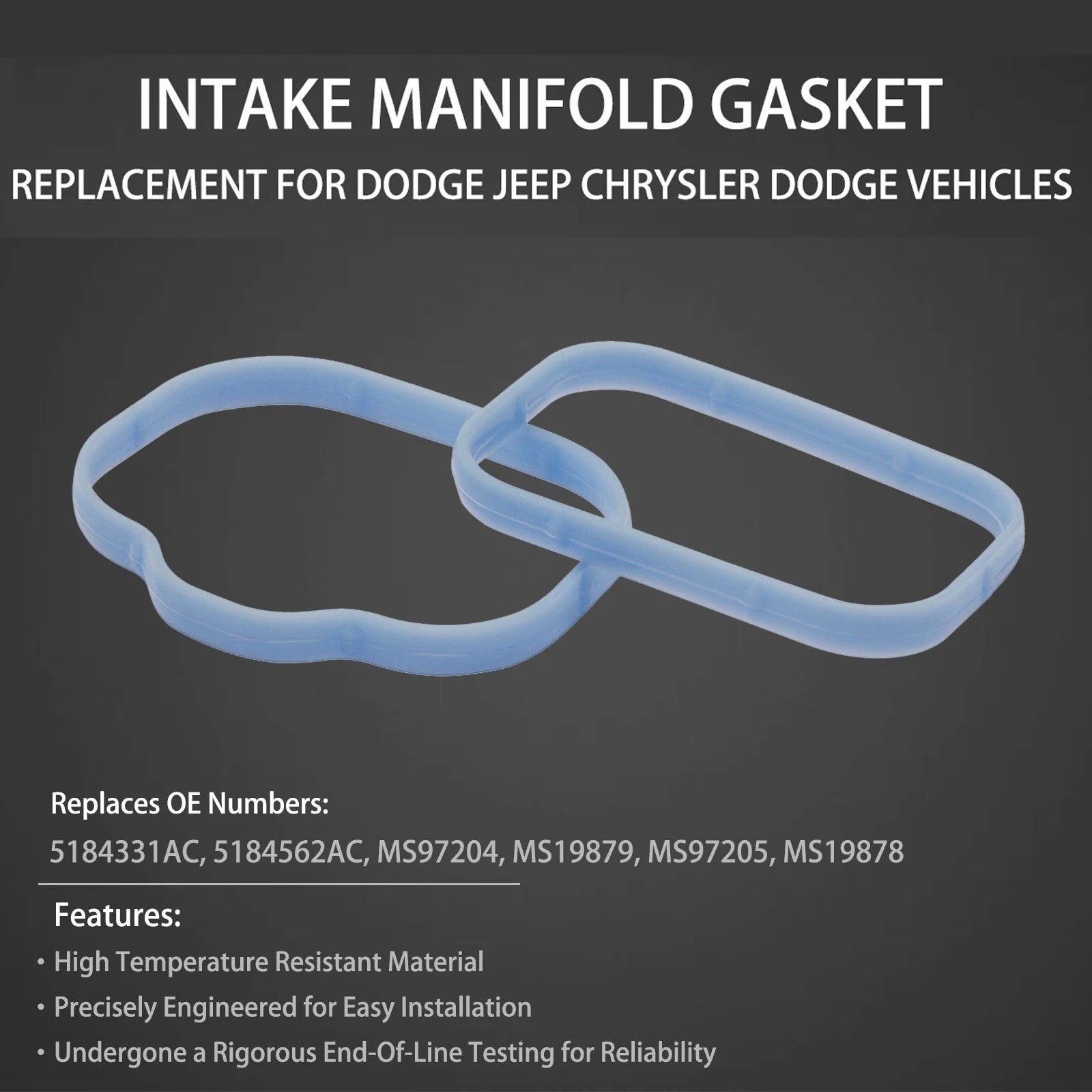 12X Intake Manifold Gaskets for Chrysler Jeep Dodge Ram 3.6L (2011–2021)