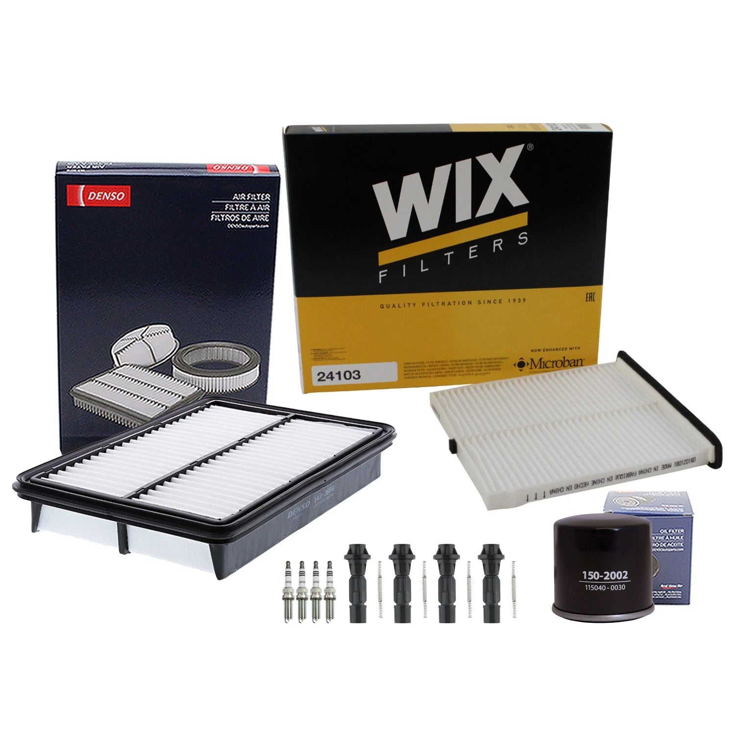 Set of 4 Denso Tune Up Kit NGK Spark Plugs & Boots for Mazda 6 (2014–2021)