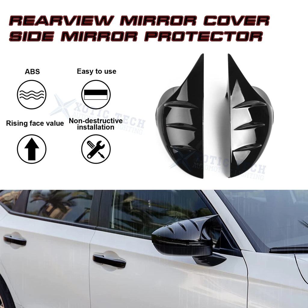 2Pcs Glossy Black Rearview Mirror Covers for Honda Civic 11th (2019-2021)