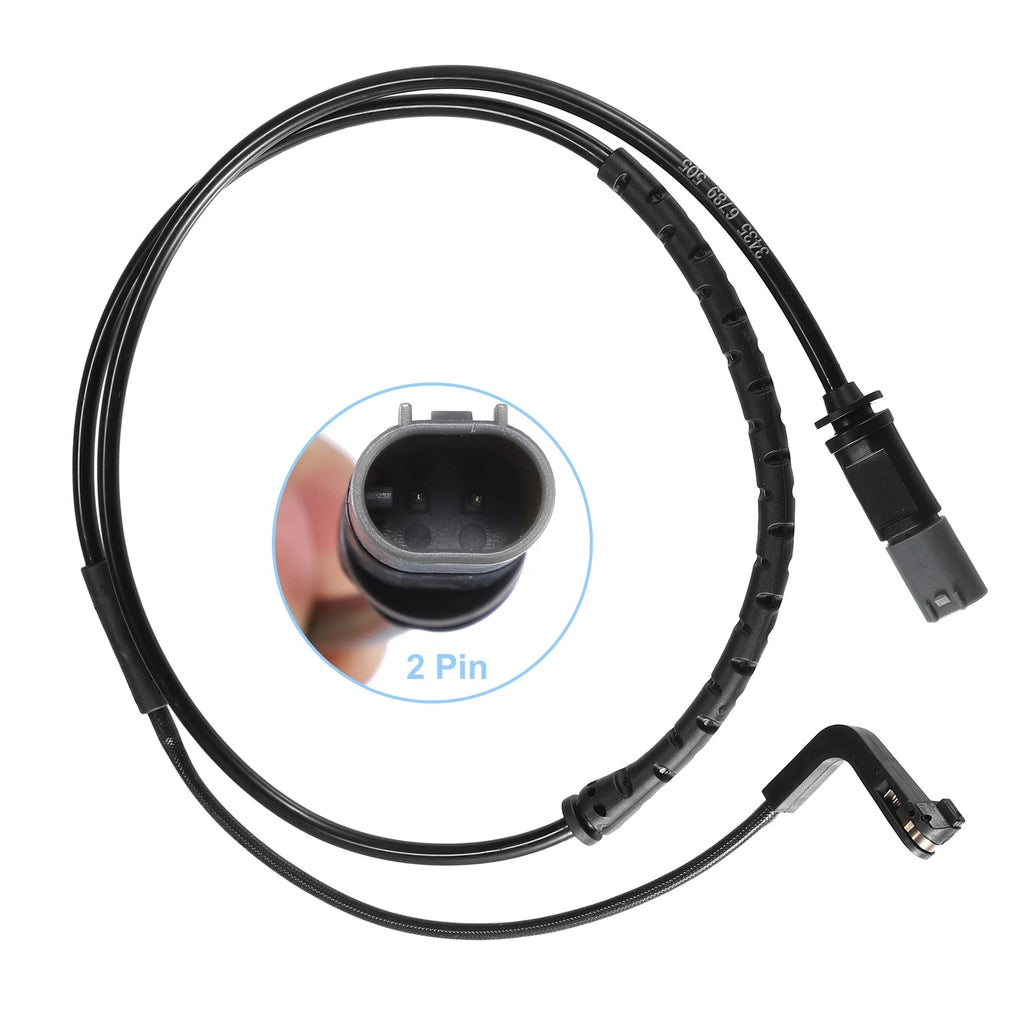 2X Rear Brake Pad Sensor for BMW X5  - Plastic Rubber Black Gray