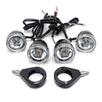 Motorcycle Turn Signals Kit for Harley Davidson (LED, 41mm, Clear Lens, Black)