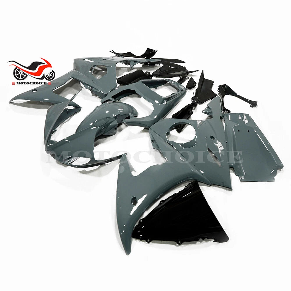 Fairing Kit for Yamaha YZF R6/R6S (2003–2009) - Glossy Gray ABS Plastic