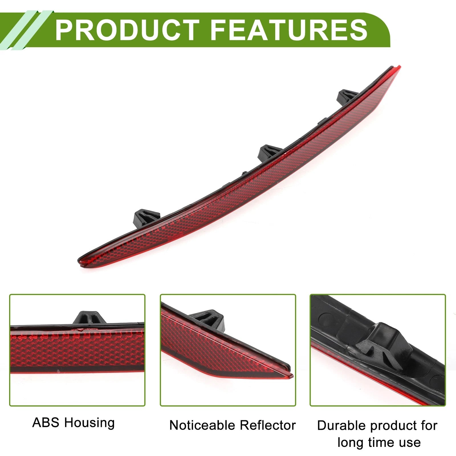 Bumper Reflector No.KS7Z13A565B for Ford Fusion (2019–2020) Red Rear Left