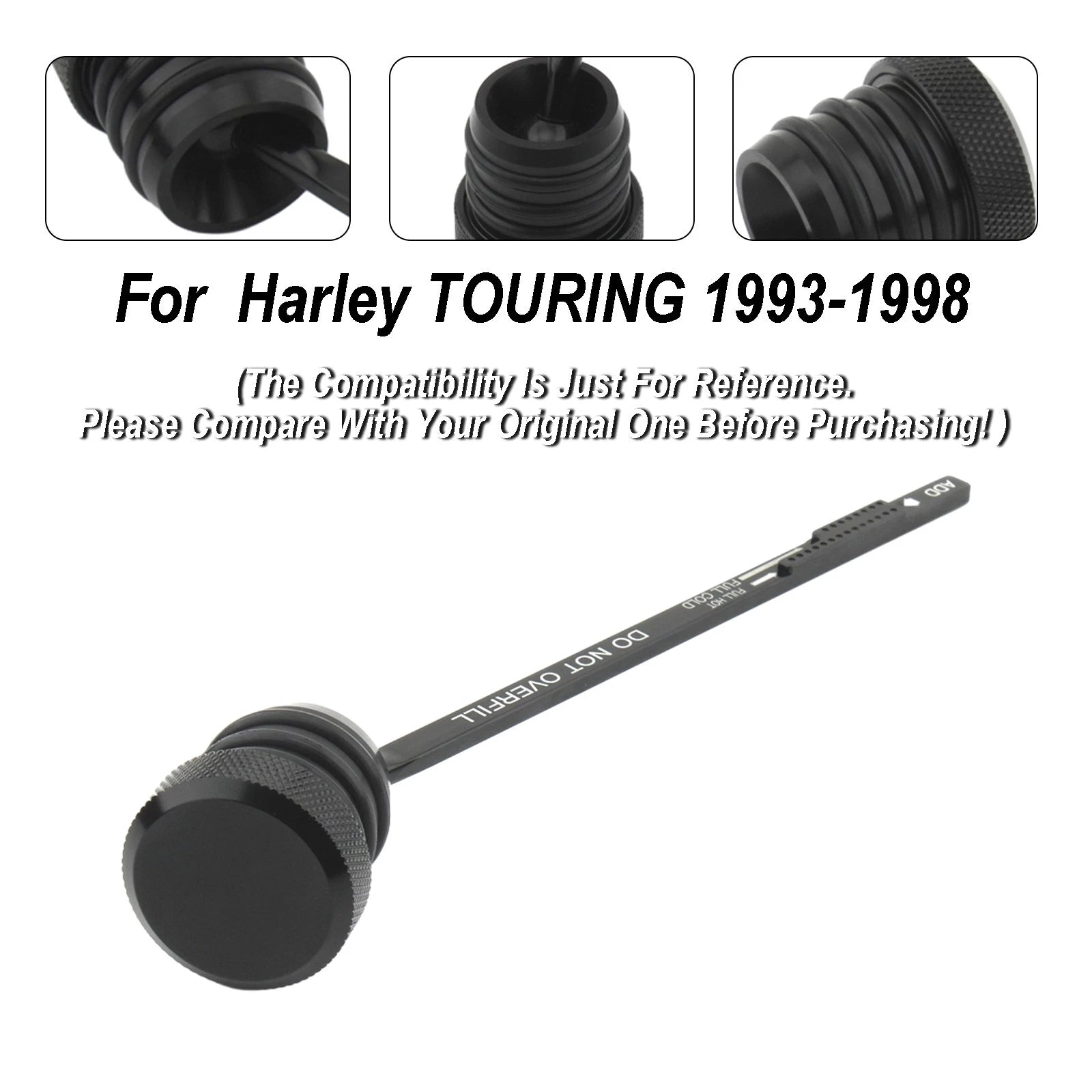 Oil Dipstick Tank Cap Plug 0710-0002 for Harley Touring FLHT FLHS FLTC (1993–1998)