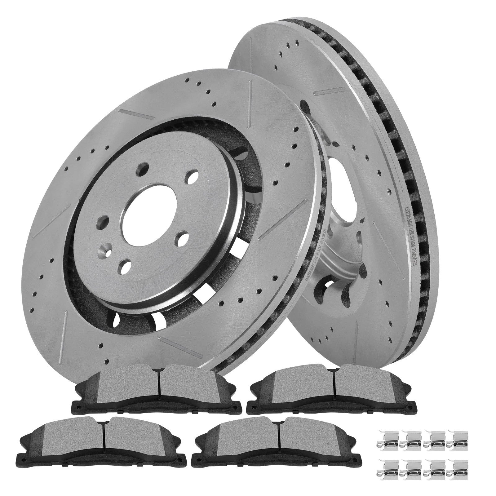 Front Brake Drilled & Slotted Rotors & Ceramic Pads for Ford Explorer (2013–2019)