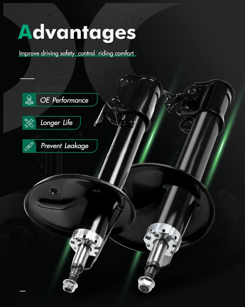 Front Pair Shocks Struts for Toyota RAV4 1996–2000 (2.0L I4)