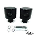 2" Black Billet Risers & 1" Handlebar Clamps for Harley Dyna Softail Sportster
