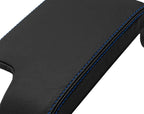 Leather Console Lid Armrest Cover for BMW E46 (1999–2004) Blue Stitch