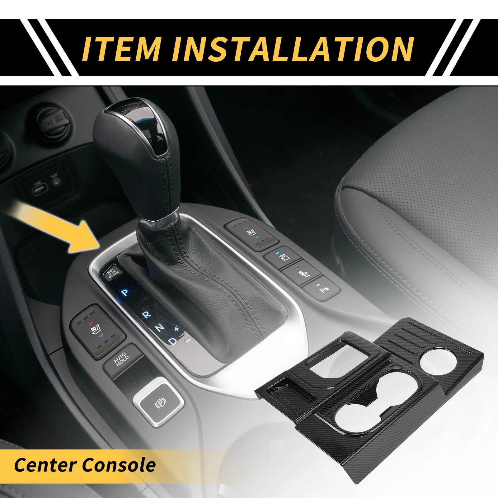 Carbon Fiber Gear Shift Frame Panel Cover Trim for Toyota Tundra (2014–2021)