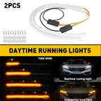 2X 60cm LED Light Strips for Universal Flexible DRL Turn Signal