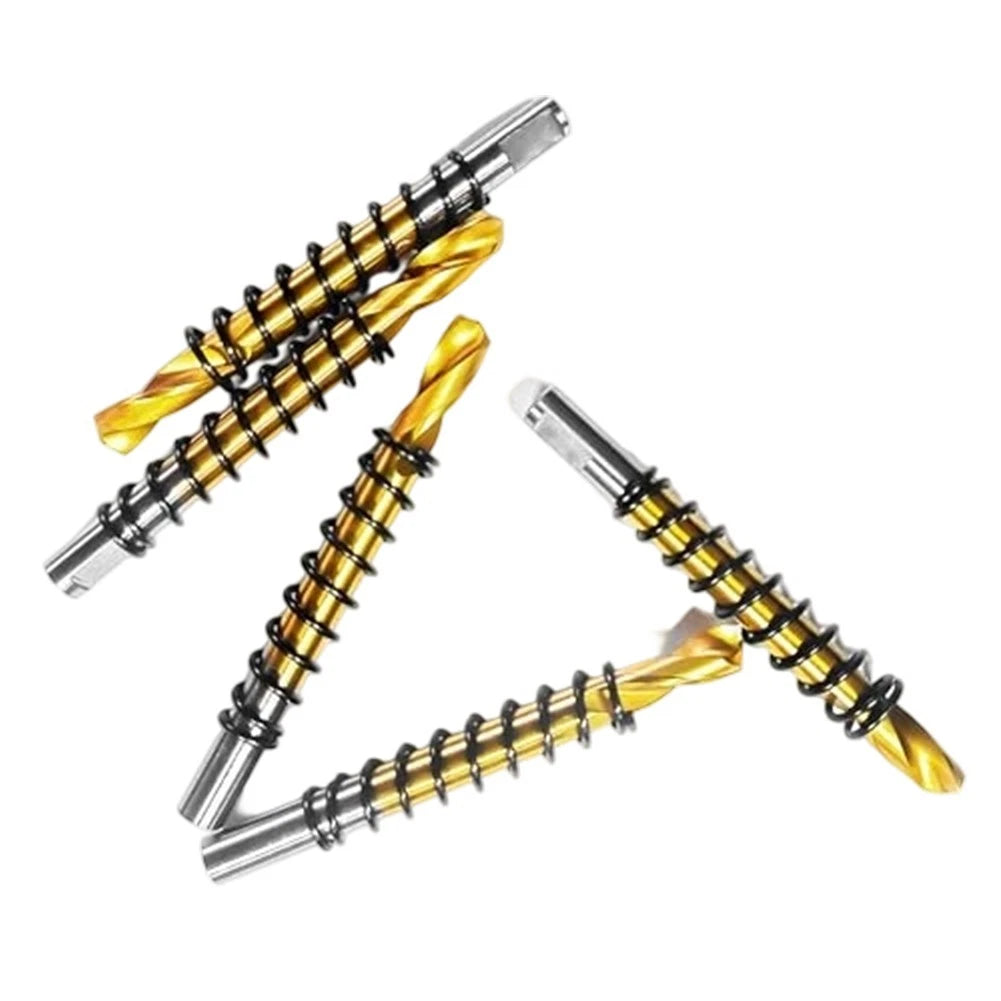 5pcs Titanium Plated Steel Drill Bits for Metal (Pilot, Center Holes)
