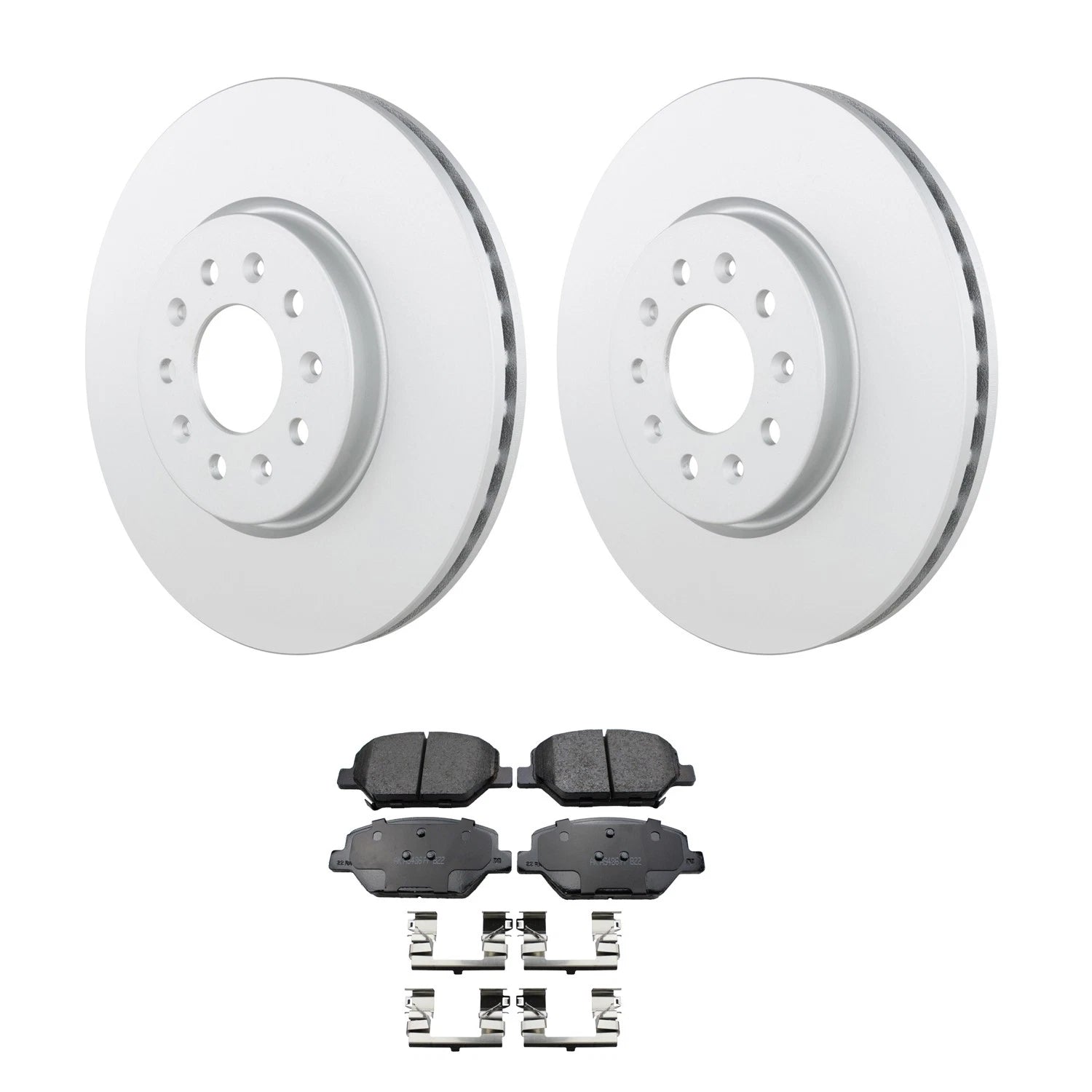 Set of 2 Bosch QuietCast Front Rotors & Akebono ProACT Pads for Envision (2016–2020)
