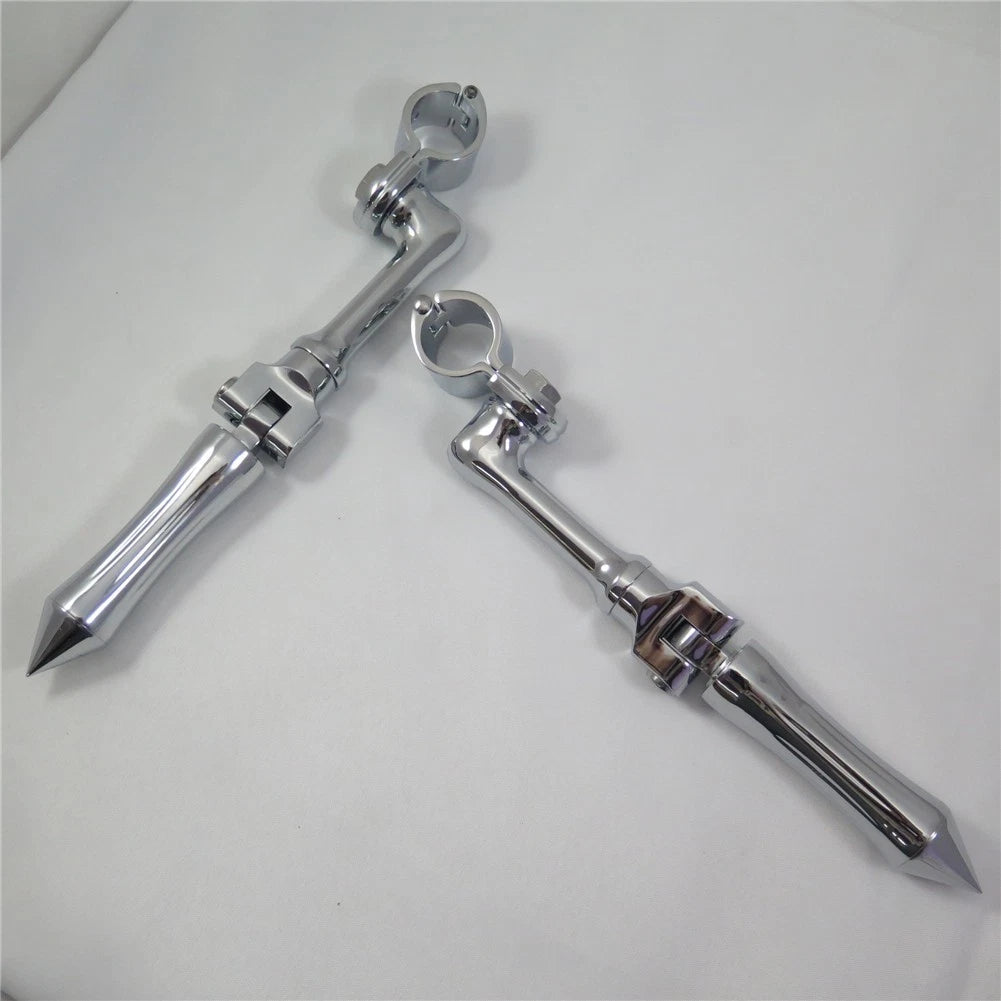 Chrome Stick Foot Peg for Honda Yamaha Suzuki Kawasaki (1.5")