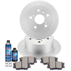 Set of 2 Slotted Rear Brake Rotors with Ceramic Pads for Toyota Avalon