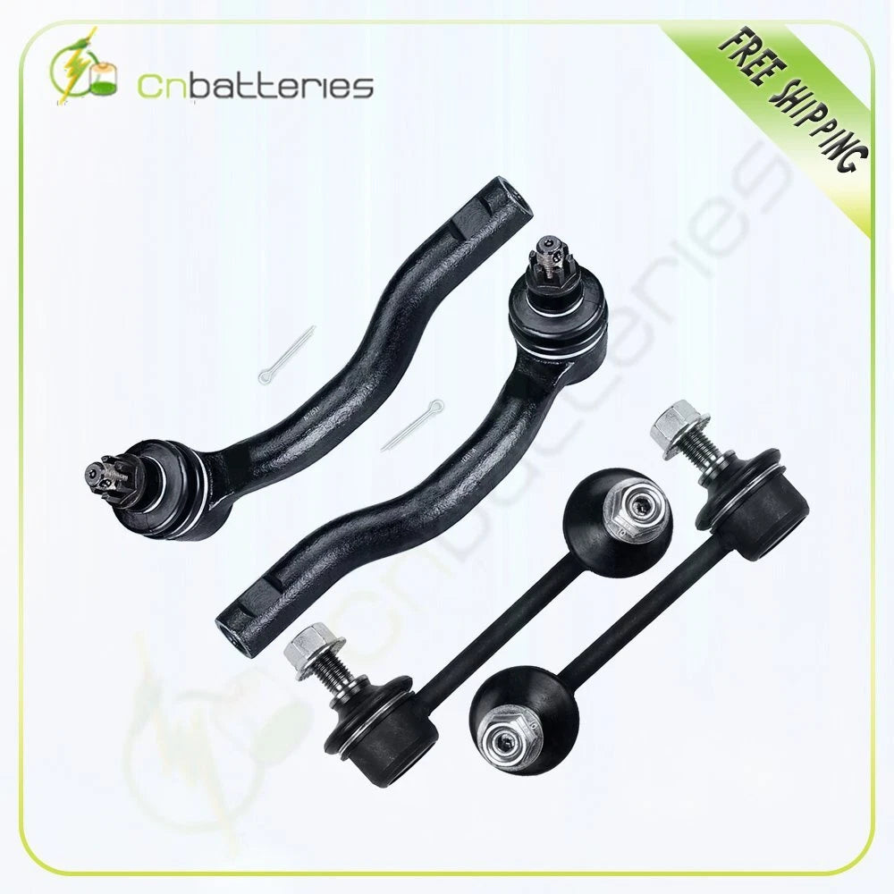 Set of 4 Suspension Front Outer Tie Rod Ends + Sway Bar End Links for Mazda CX-7 (2007–2012)