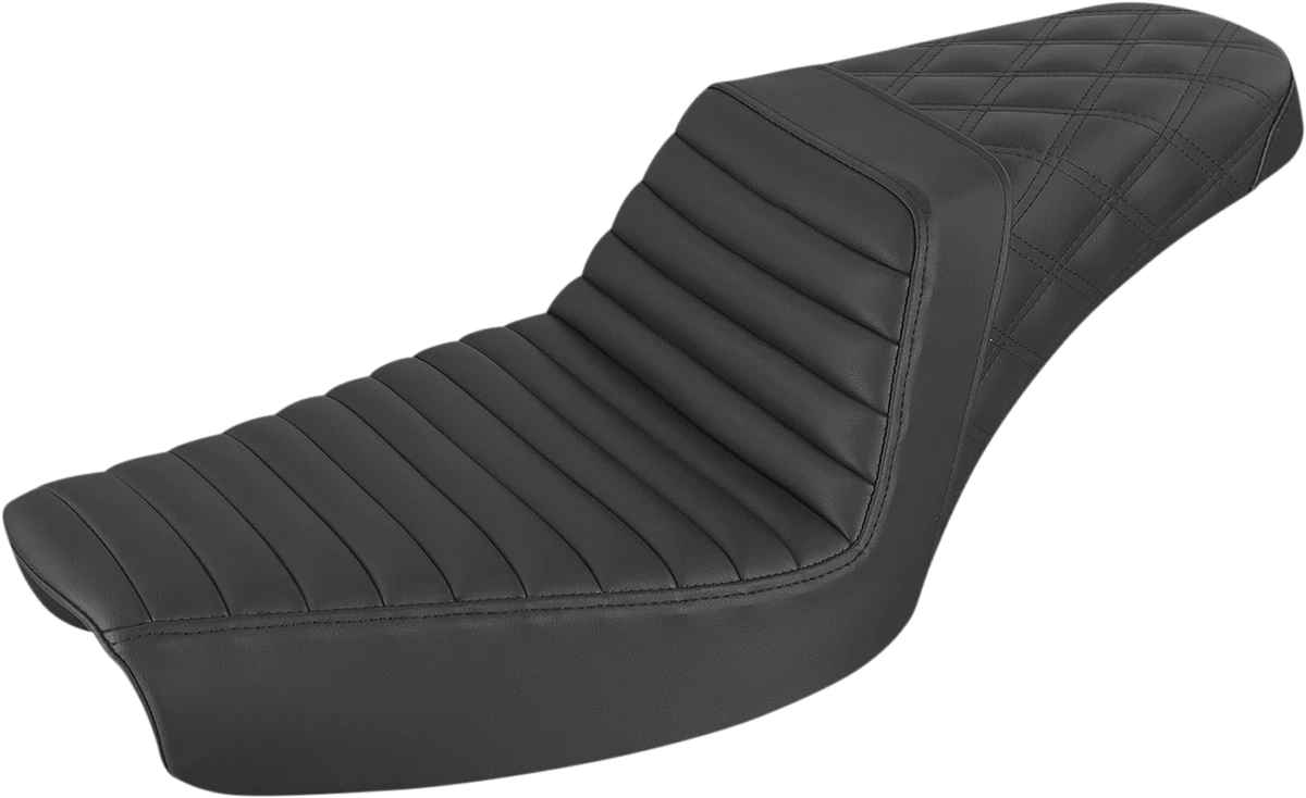 SADDLEMEN Step-Up Seat for Harley Davidson (2014–2023) - Black Tuck-n-Roll