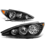 Pair of Black Housing Amber Corner Headlights for Toyota Camry (2005–2006)