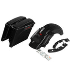 5" Stretched Saddlebags for Harley Touring (2009–2013) - Black Latches & Fender