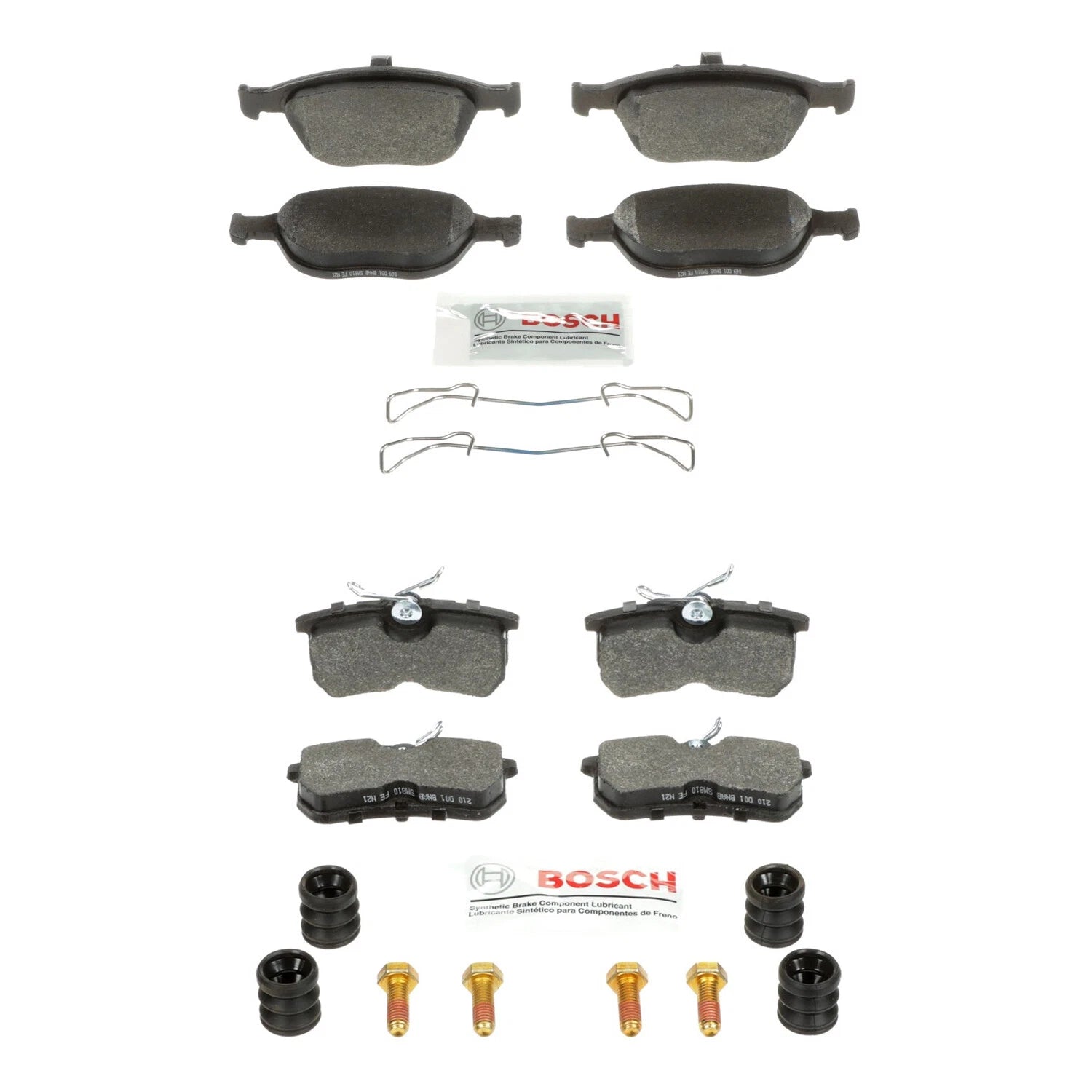 Set of 4 Bosch Blue Semi-Met Disc Brake Pads for Ford Focus (2002–2004)