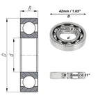 Deep Groove Ball Bearing 20x42x8mm for Scooter Skateboard (1 Pc)