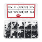 350pcs Black Screw Assortment M2 M2.5 M3 Flat Head Self Tapping