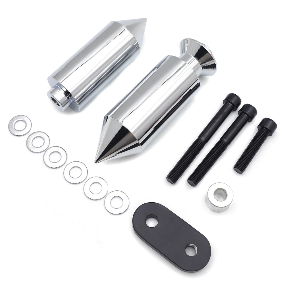 Chrome Spike Frame Slider Guard Crash Protector Pad for Yamaha YZF R6 (2006–2007)
