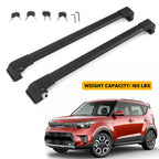 Set of 2 Roof Rack Cross Bars for Kia Soul (2014–2019) Aluminium Black