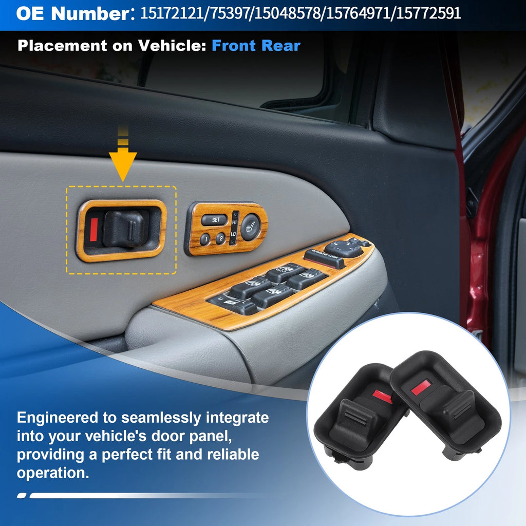 2X Power Door Lock Switch 15172121 for Chevy Avalanche Silverado Suburban (2001–2006)