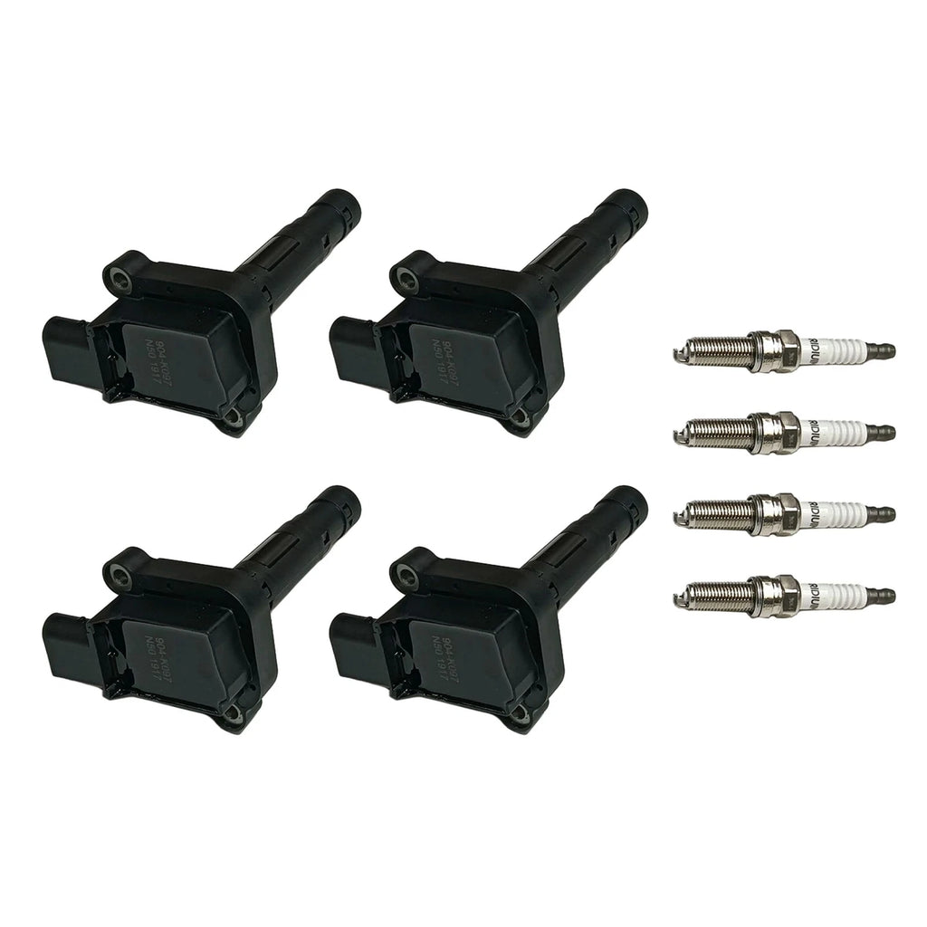 Set of 4 Ignition Coils & 4 Spark Plugs for Mercedes-Benz C230 (2000–2007)