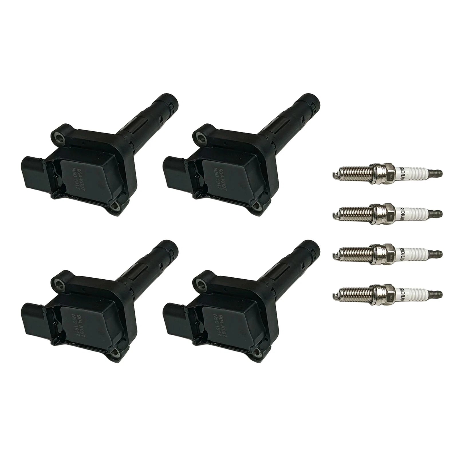 Set of 4 Ignition Coils & 4 Spark Plugs for Mercedes-Benz C230 (2000–2007)