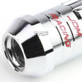Set of 16 Open-End Aluminum Lug Nuts + Key + Adapter M12x1.5 25mm OD/45mm Tall