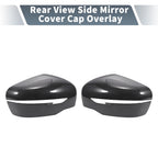 Pair Rearview Mirror Cover Overlay Black Carbon Fiber for Nissan Navara (2015–2023)