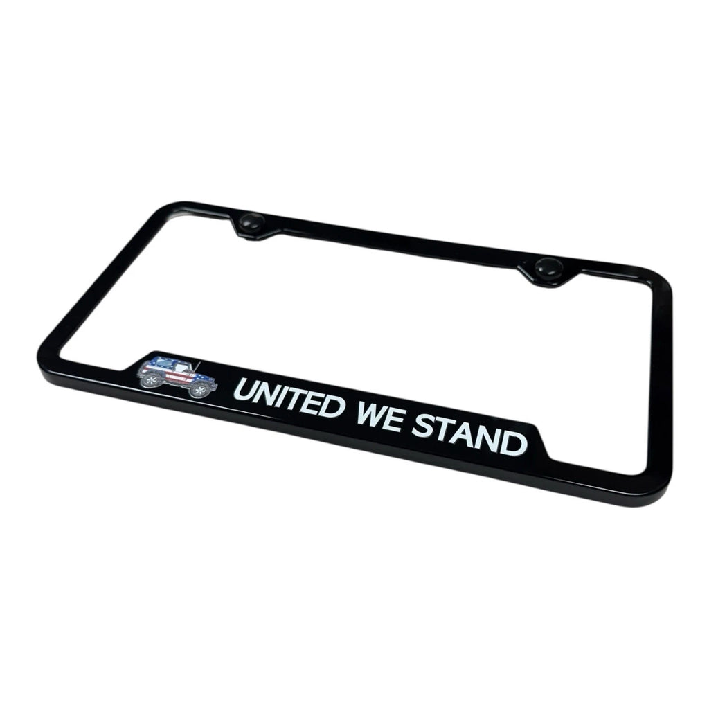 Licensed License Plate Frame Black Plastic Notched for Jeep Wrangler (1997–2025)