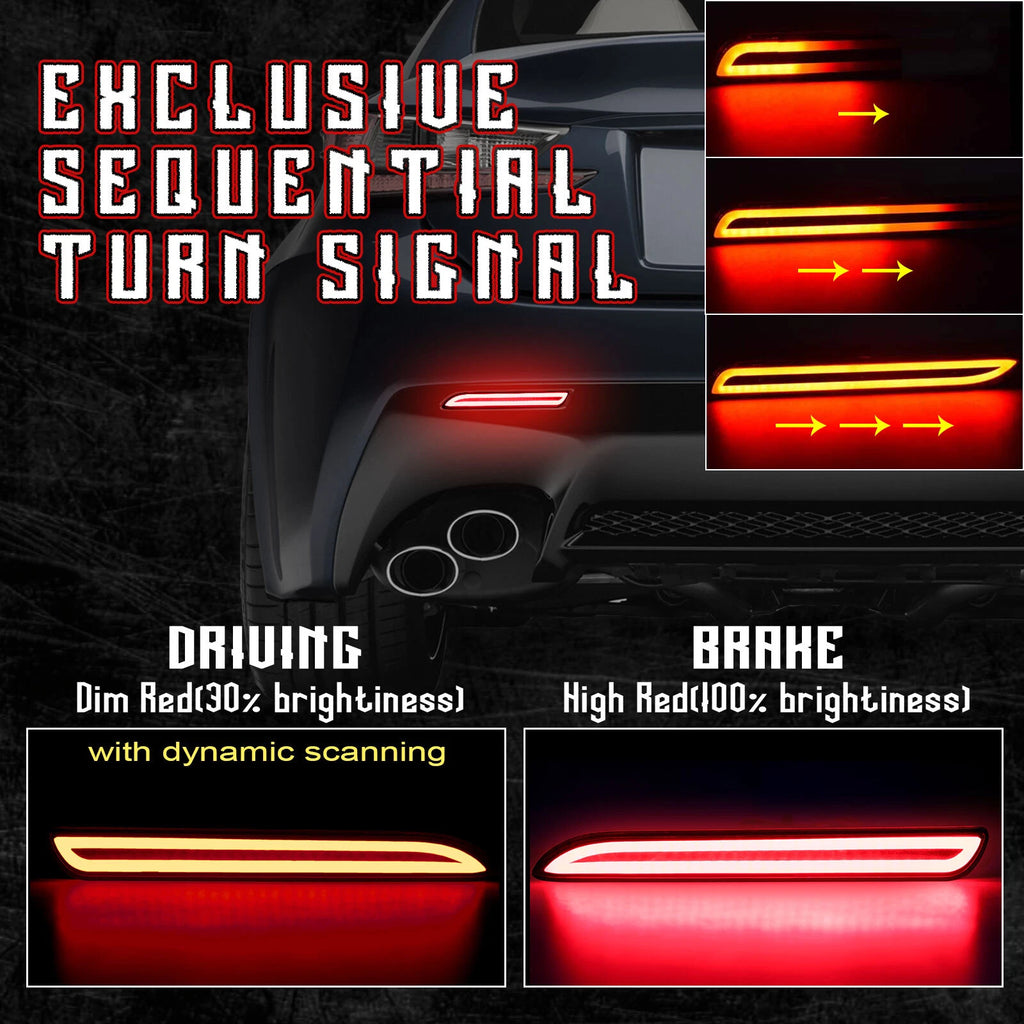 3D LED Rear Bumper Reflector for Lexus IS RX RC (2016-2023)