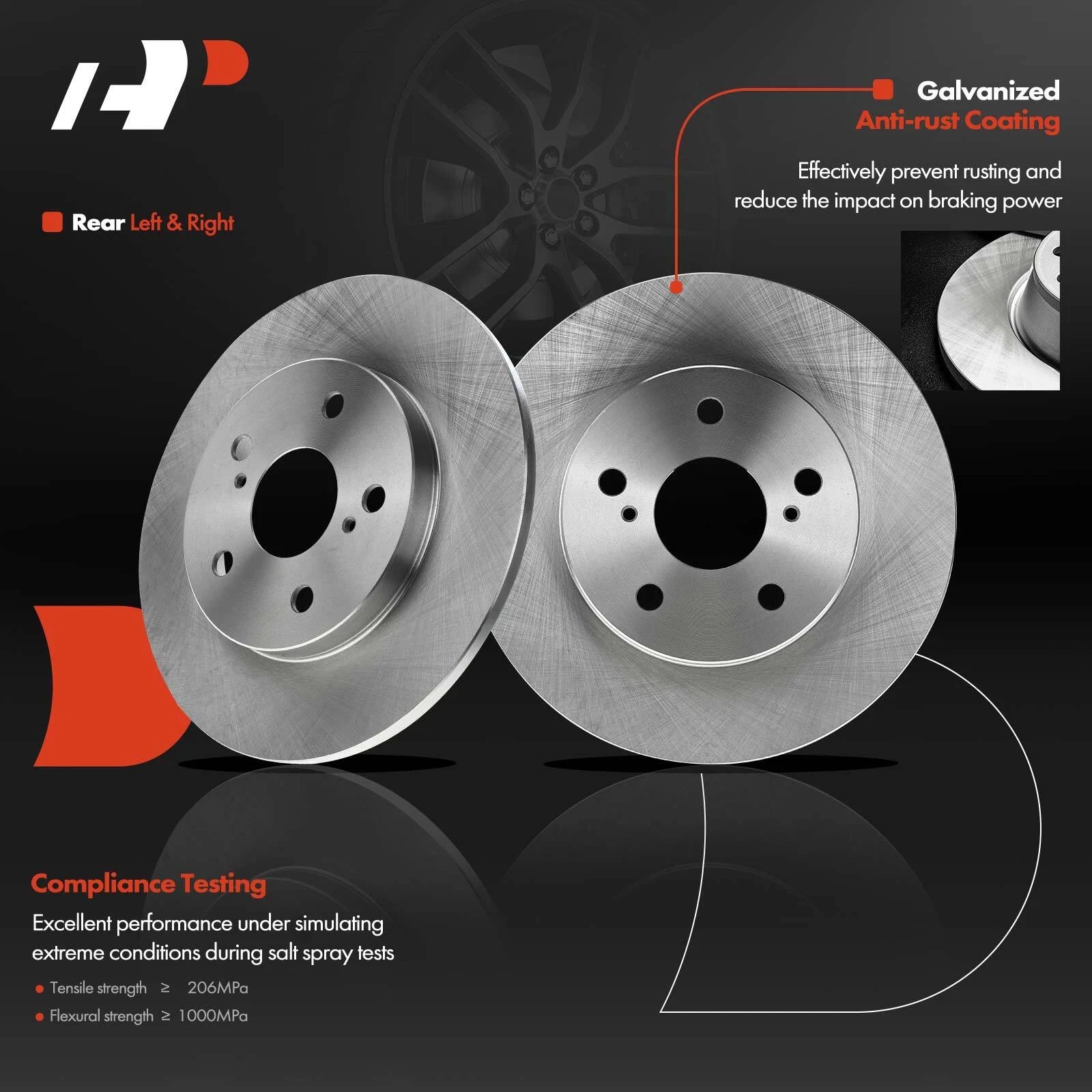 Rear Brake Rotors, Pads & Calipers for Toyota Matrix (2009–2013)