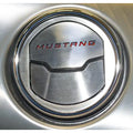 9pc Brushed A/C Vent Trim w/Ford Blue Vinyl Mustang Inlay for 2015-2016 Mustang