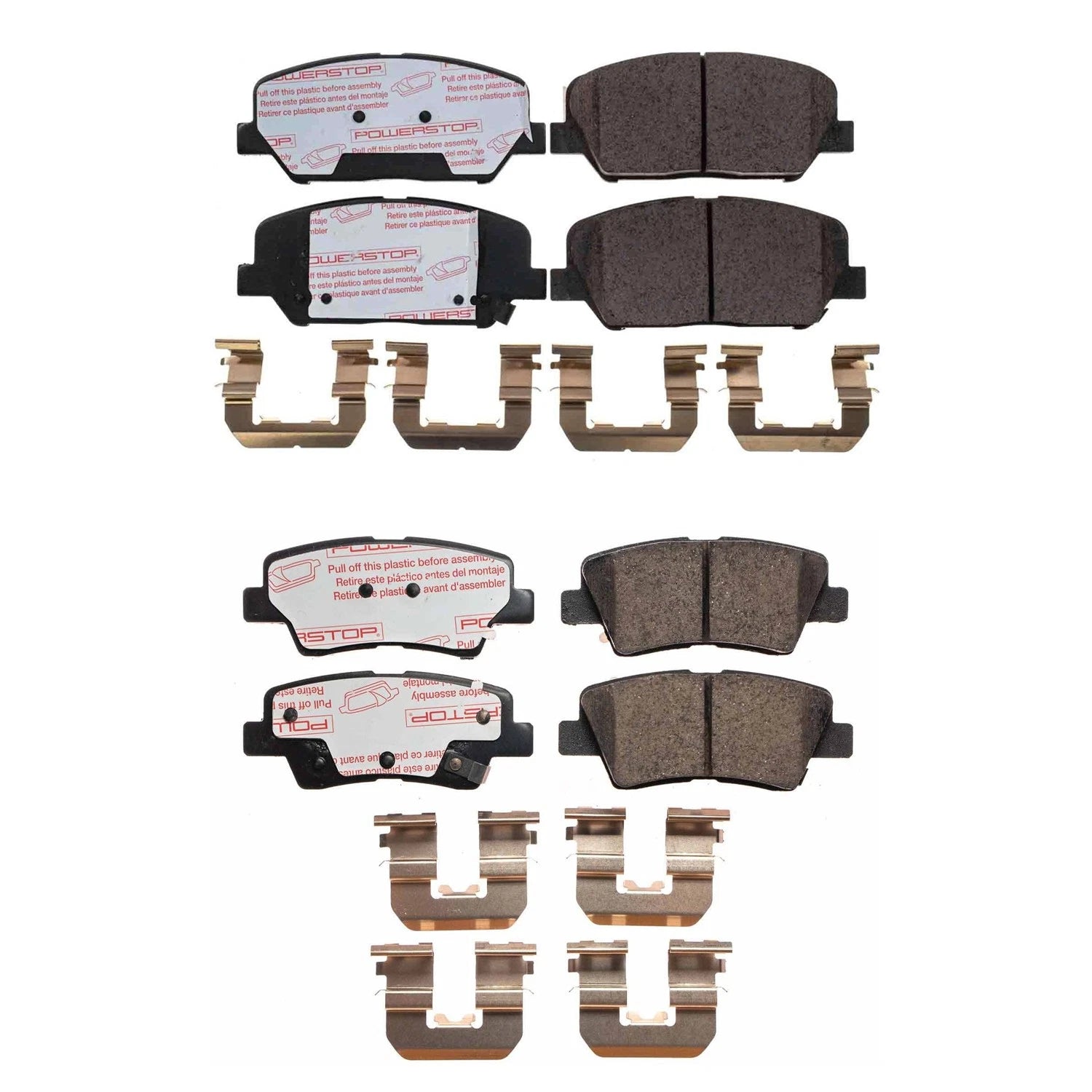 PowerStop Front & Rear Carbon Fiber Ceramic Brake Pads Kit for Optima (2013–2015)