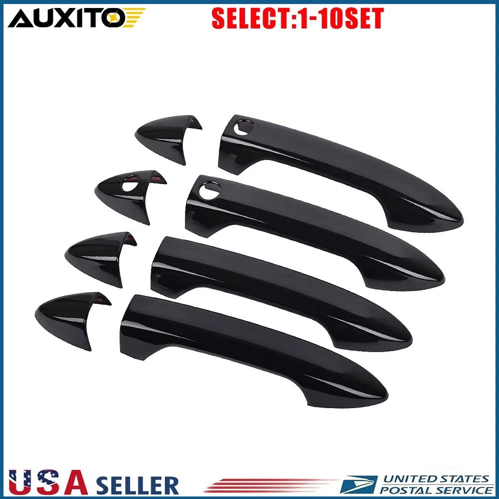 Gloss Black Door Handle Covers for Honda Pilot (2016–2022) w/ Front Smartkey 4-40X