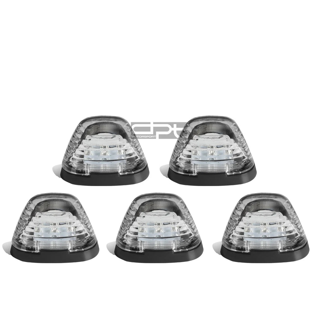 5Pcs Chrome Blue LED Cab Roof Running Lights for Ford Super Duty (1999–2016)