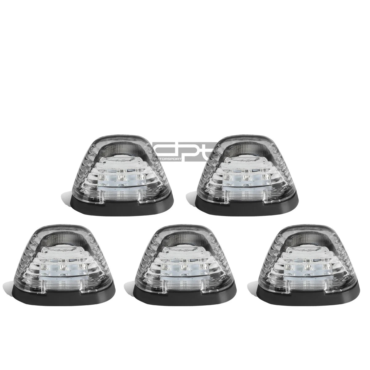 5Pcs Chrome Blue LED Cab Roof Running Lights for Ford Super Duty (1999–2016)