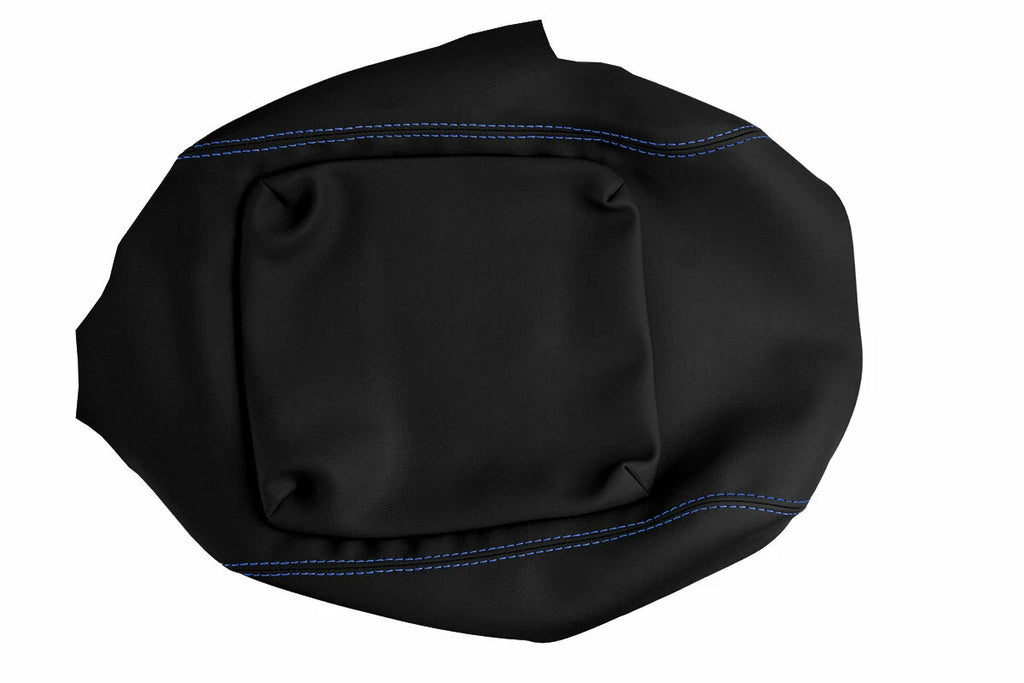 Leather Console Lid Armrest Cover for Hummer H2 (2003–2007) Blue Stitch