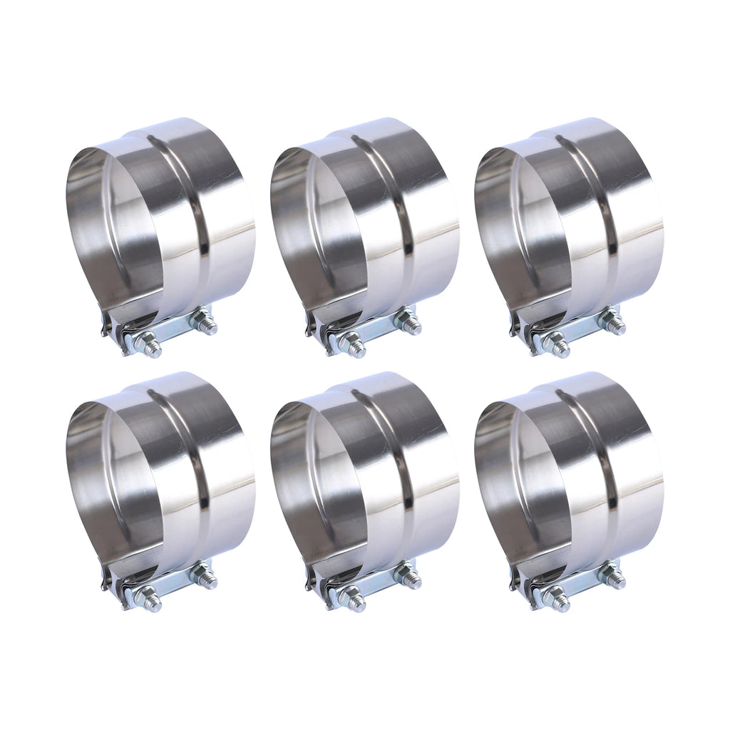 Set of 6 Exhaust Band Clamps for Catback Muffler Pipe (5")