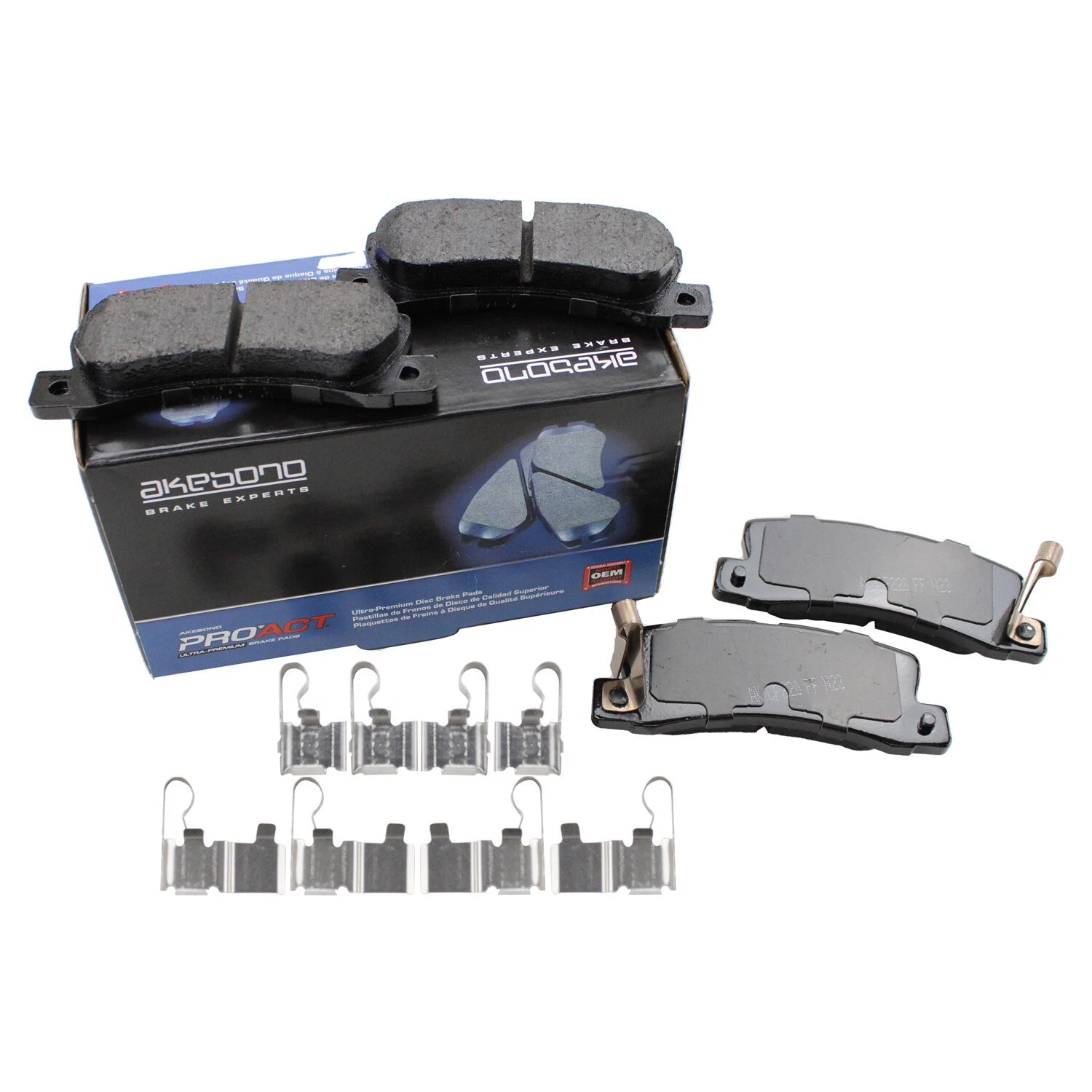 Set of 4 Akebono ProACT Rear Ceramic Brake Pads for Toyota Camry (1997–2001)