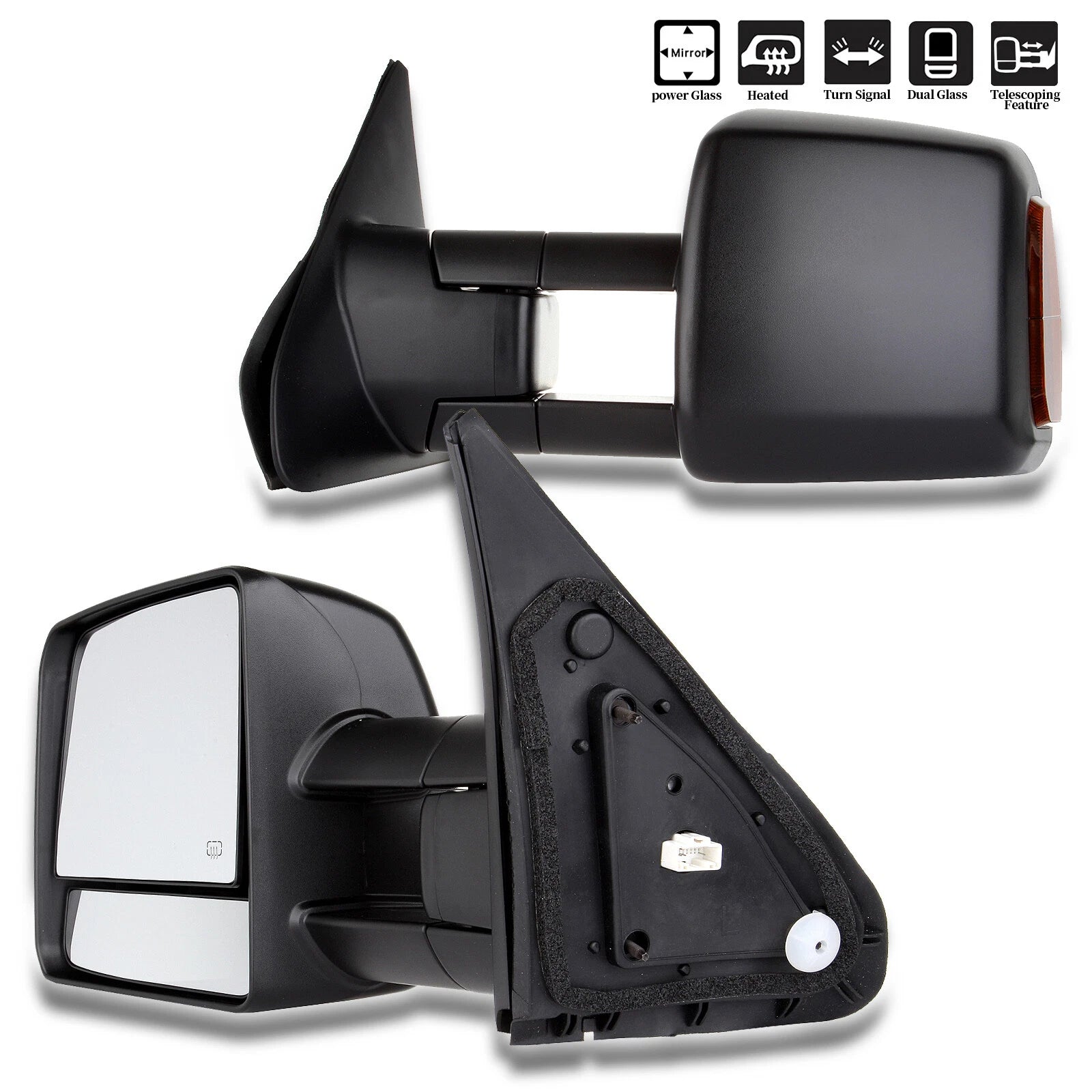 Tow Mirrors for Toyota Tundra (2007–2017) Power Heated LED Turn Signal Pair