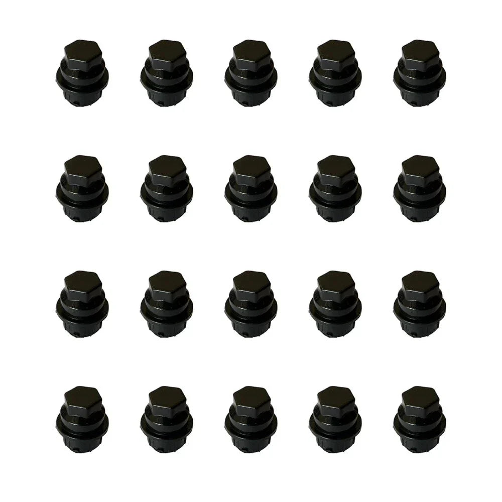 20 x Black Lug Nut Covers M24-2.0 Hex 19mm for Chevy Buick Pontiac Saturn